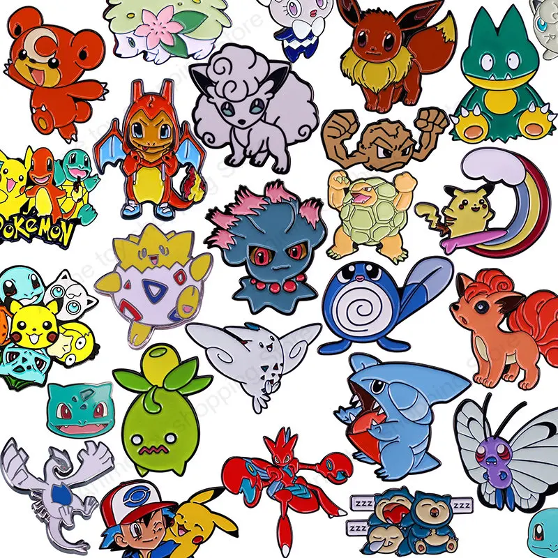 Pokémon Anime Pikachu Rayquaza Lapel Pins For Backpacks Enamel Pins Suitcase Badges Brooches On Clothes Jewelry Hat Decoration