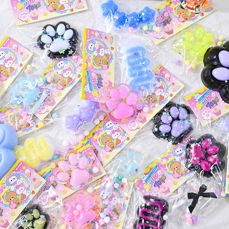 Taba Squishy Cat's Paw NEW Fidget Toy Handmade Kawaii Plush Little Paw Stress Relief Squishy Toy Birthday Party Gift 3