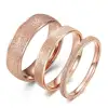2/4/6mm  Fashion Jewelry Frosted Stainless Steel Women Rings for girls Rose Gold Color US size 4 5 6 7 8 9 6