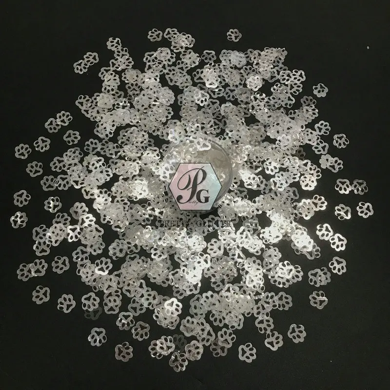 

PrettyG 1 Box Paw Print Glitter Sequins for Resin DIY Making Art Craft Nail Makeup Decoration Accessories B0100