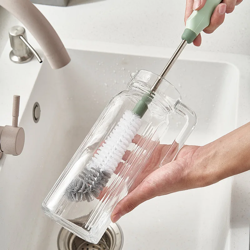 

L-shaped Fit Long-handled Cup Washing Brush, Bottle Brush, Glass Washing Machine Cleaning Brush