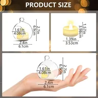 6/12 Pcs Hanging Tealight Candle Hoder Glass Globes Wedding Party Tree Decoration, Globe Ornament for Air Plant 2