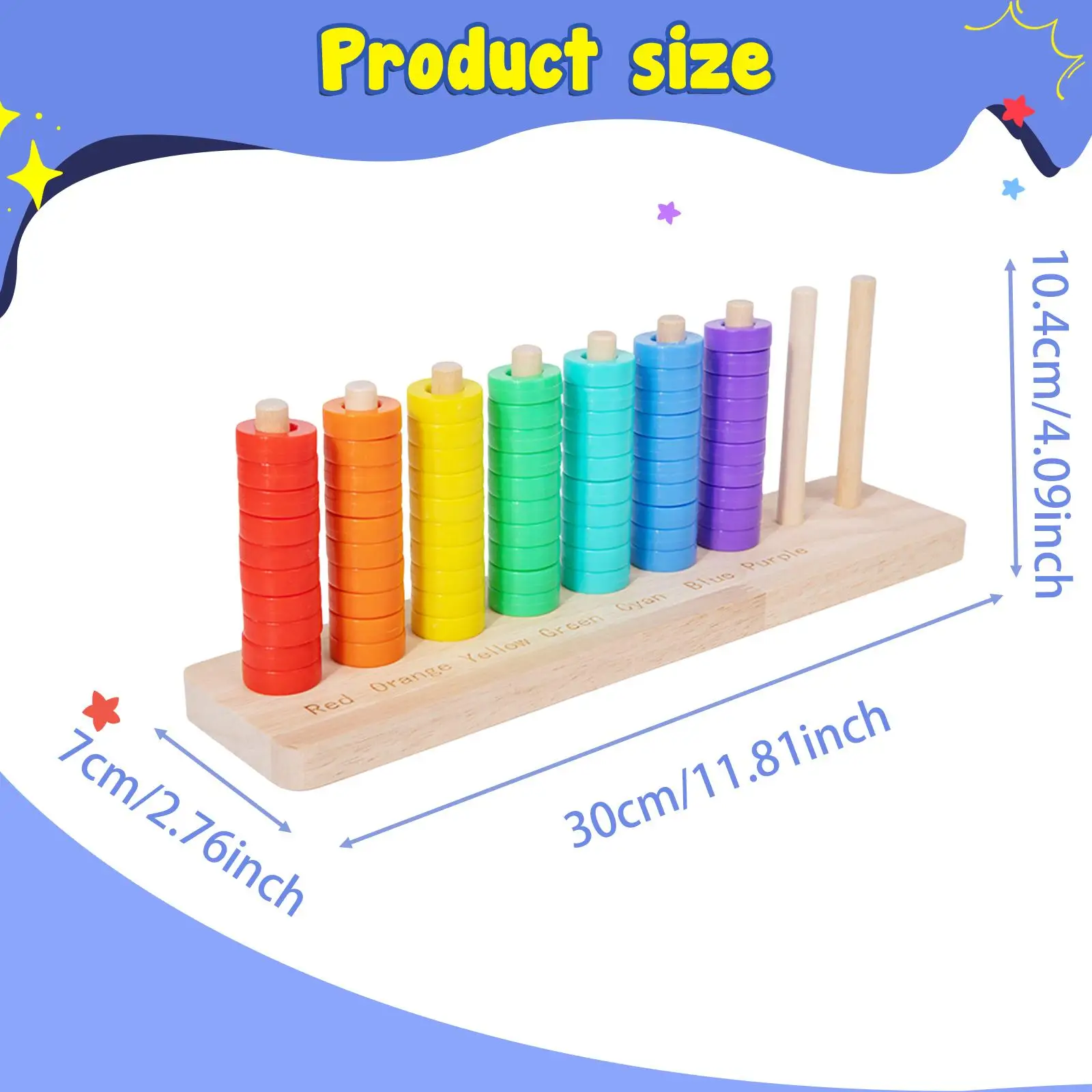 Wooden Color Sorting Stacking Toys Educational for 1 2 3 Year Old Kids Gift Wooden Color Sorting Stacking Toys Educational for 1 2 3 Year Old Kids Gift