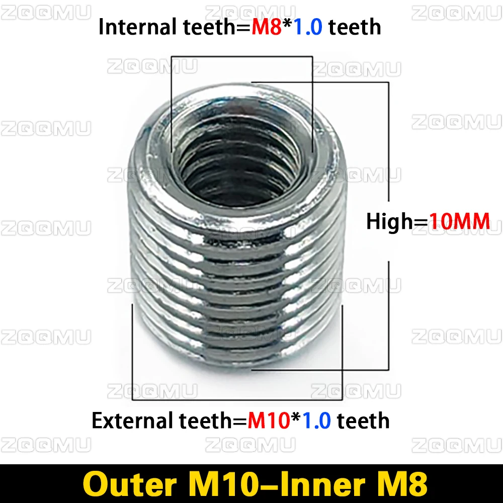 10pcs Inside Outside Thread Adapter Screw Nuts Insert Sleeve Converter Nut Coupler M4 M6 M8 M10 M12 M14 M16 304 Stainless Steel thread adapter hollow tube nut