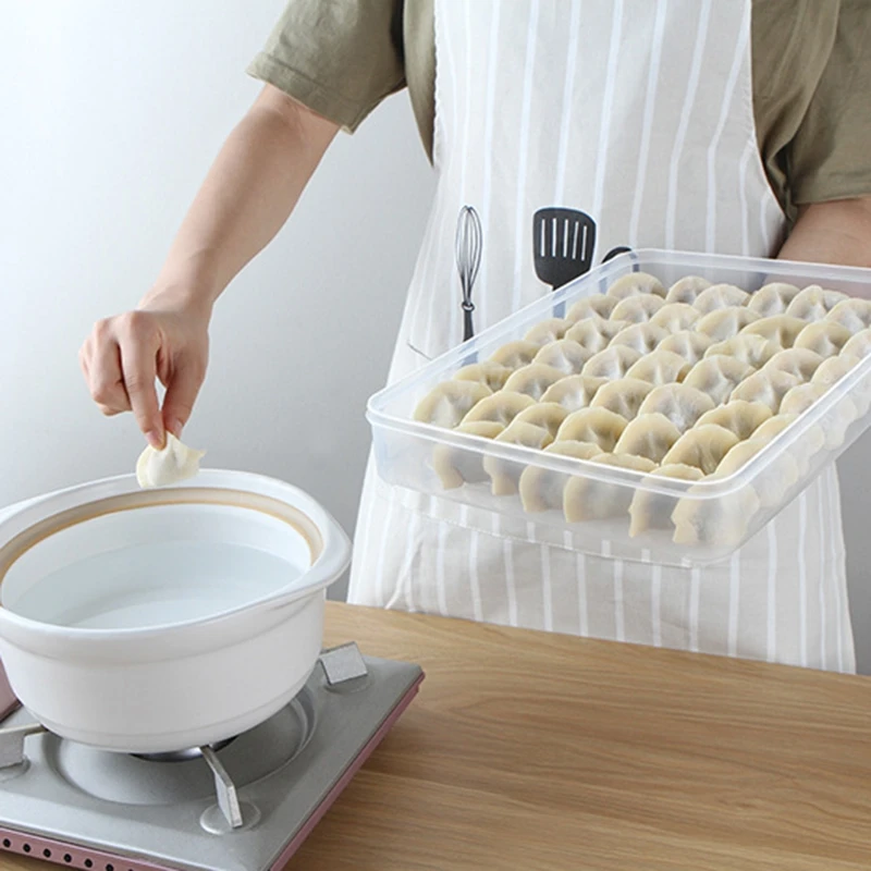 Save Space Dumpling Box Quick-frozen Wonton Tray Large Capacity Large Capacity Design Home Kitchen Fashion White 6