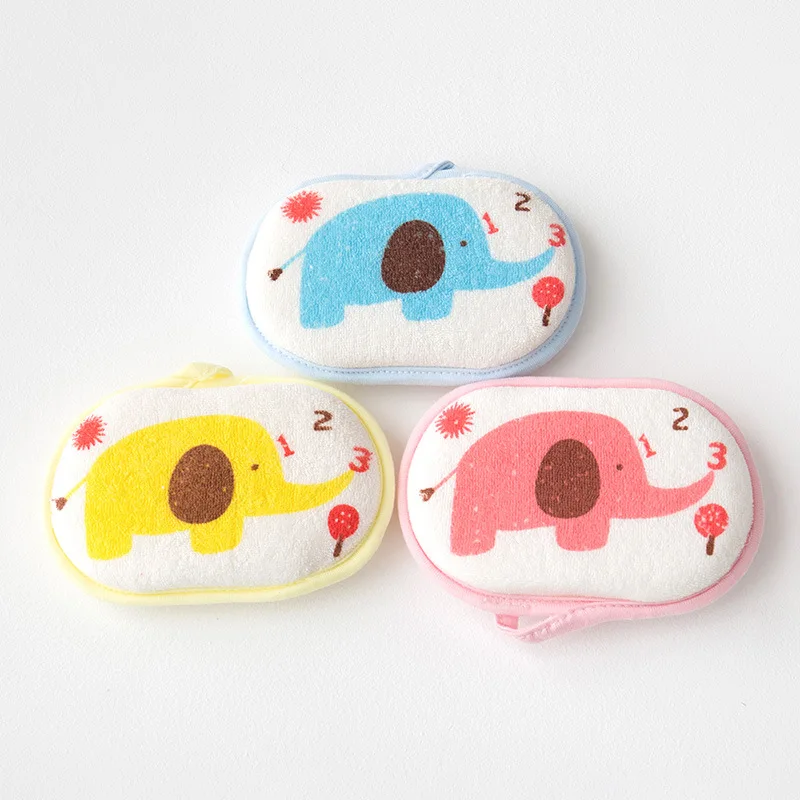 Cute Cartoon Baby Brushes Super Soft Sponge Brushes for Kids Children Newborns Baby Cleaning Towel Brush Bath Shower Products