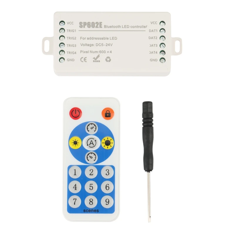 

SP602E 4 CH выход сигнала WS2812B музыкальный контроллер со встроенным микрофоном WS2811 WS2815