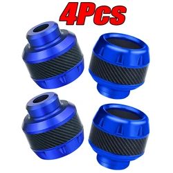 Aluminum Alloy Motorcycle Crash Protection Pads - 4-Piece Set for Front Fork and Frame (4Pcs Blue)