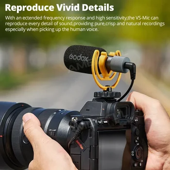 OEING Godox VS-Mic Compact Shotgun Microphone 3.5mm MIC for iPhone Android Smartphone DSLR Camera For Video Recording Microphone - Image 6