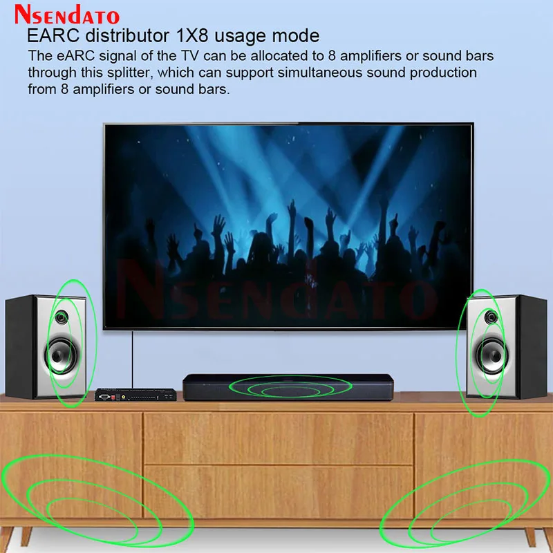 HDMI Switch Splitter With Earc 1x8 4K 60Hz 8X1 HDMI switcher 8 in 1 out HDMI Switch With RS232 EDID for HDTV PC TV Monitor