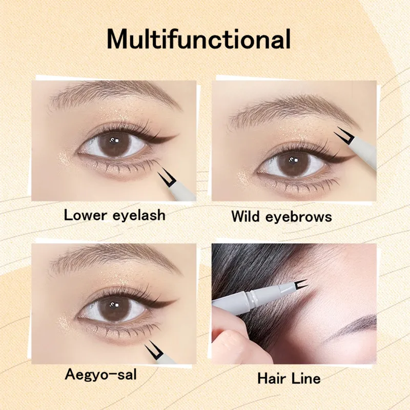 VEECCI Liquid Eyebrow Lower Eyelash Eyeline Aegyo-sal Pencil 2 Forks Multifunctional Pen Waterproof Natural Eyes Beauty Tool 3