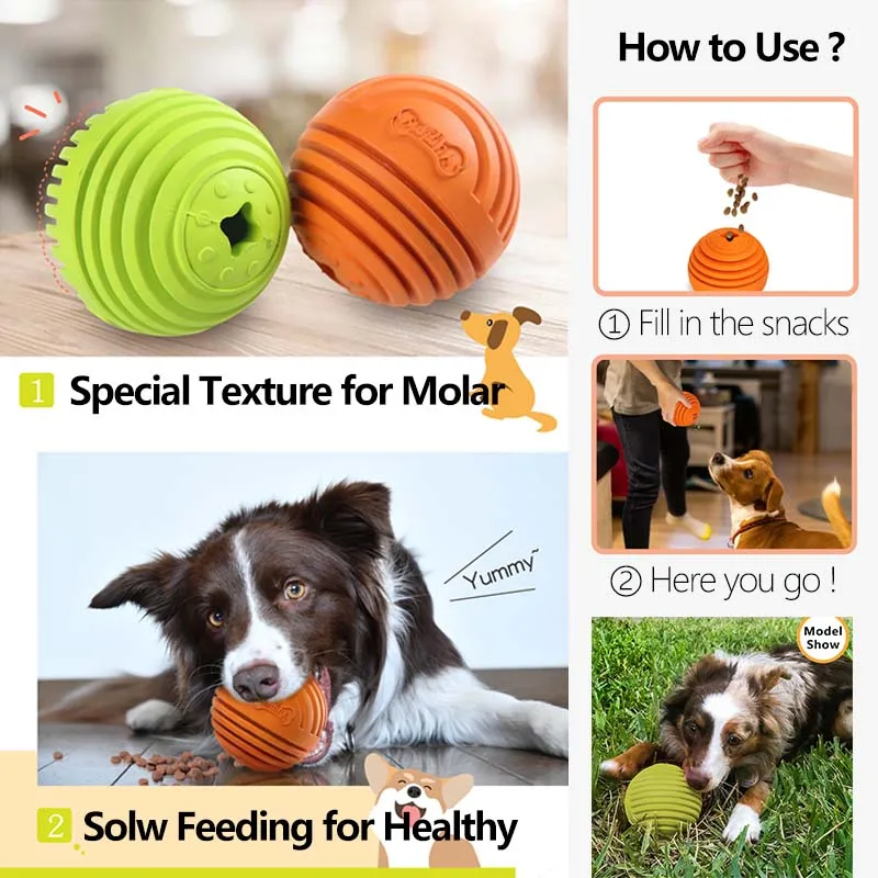 Dog Puzzle Teething Toys Ball for Medium Large Dogs - Nontoxic Durable Dog  IQ Ch