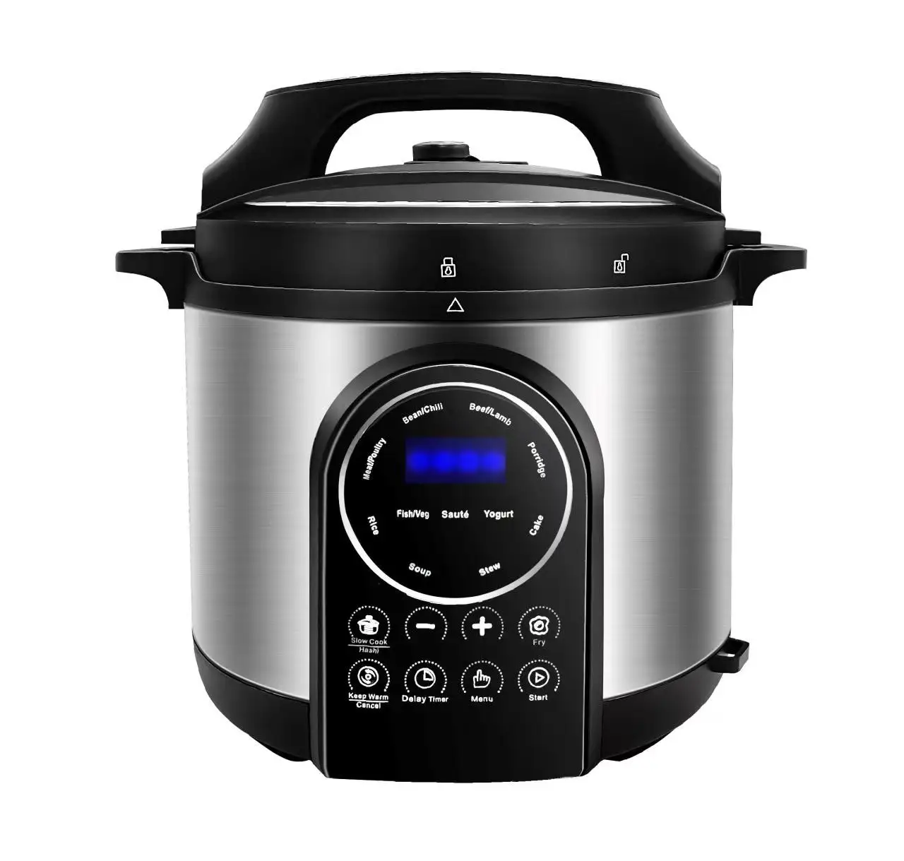 High-tech Touch Screen Panel 5L,6L Multi Functions Big Capacity High Temperature Industrial Pressure Cooker With Timer