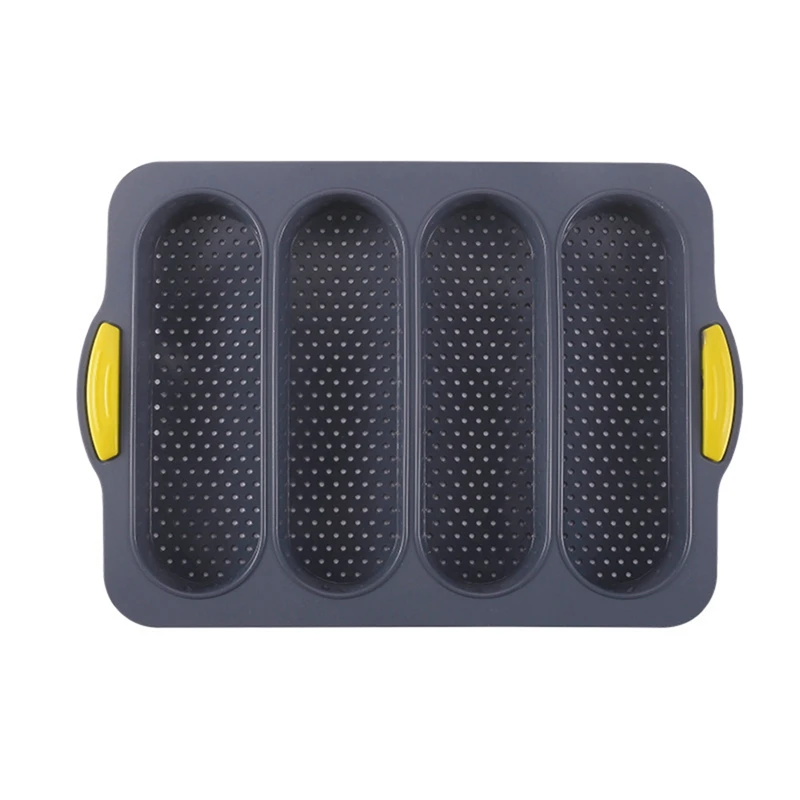 

Популярная силиконовая форма для выпечки, противень для выпечки, французские багетты/булочки для хот-догов, антипригарный, легко чистится и термостойкий, серый