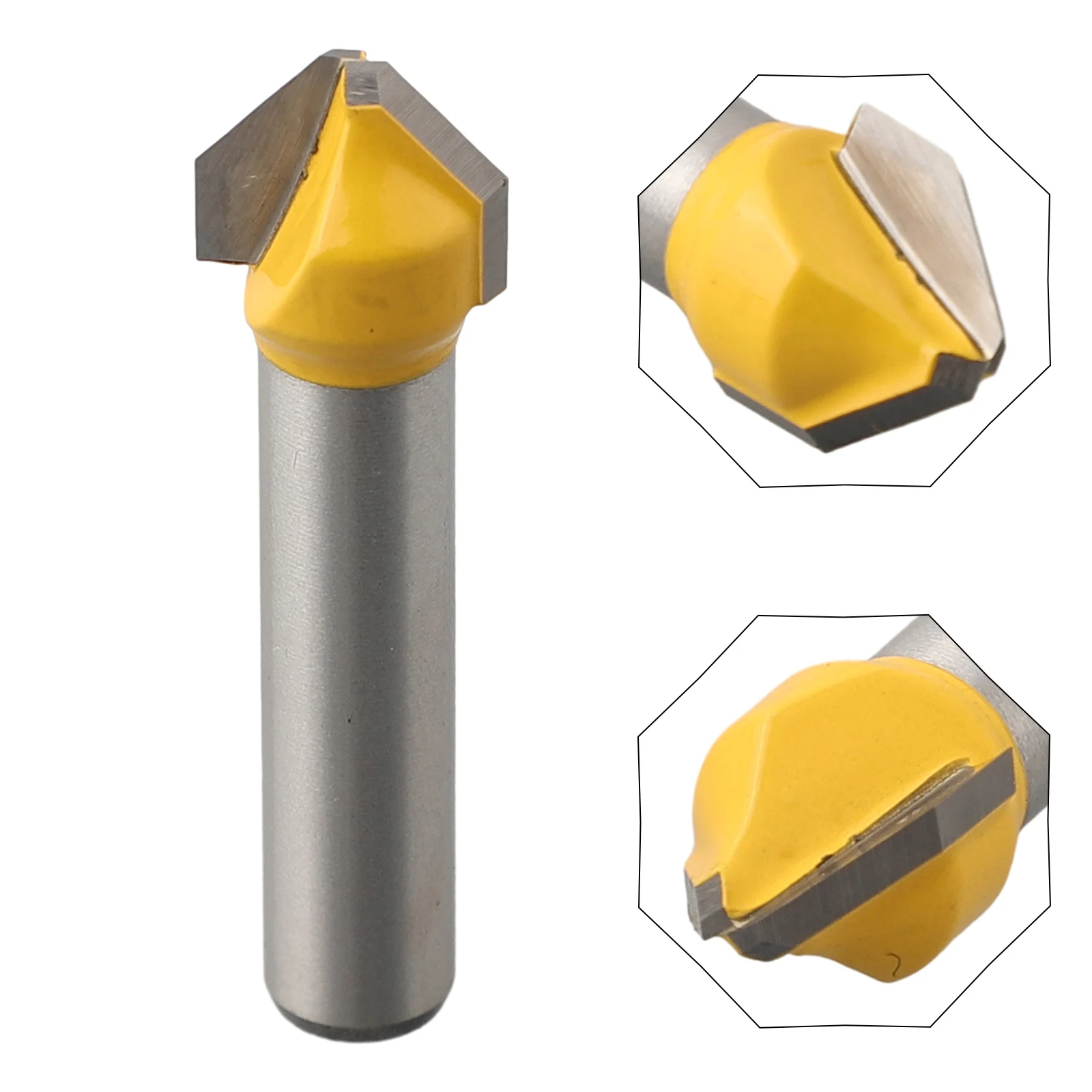 

V-Shaped Groove Router Bit 90 Degrees 8mm Shank With 1/2 Flat Head Carbide Wood Engraving Milling Cutter Woodworking Router Bit