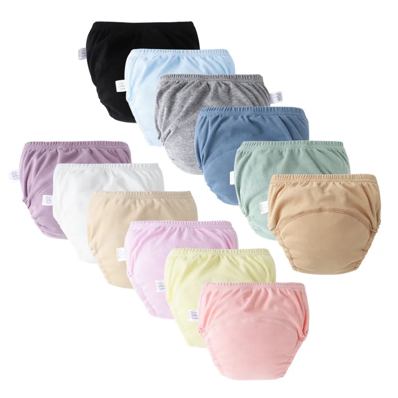 Baby Windel Hosen Einfarbig Baumwolle Kleinkind Infant Training Hose Wasserdicht Wiederverwendbare Neugeborenen Shorts Alle jahreszeiten 3/6 Teile/los – Detail 1