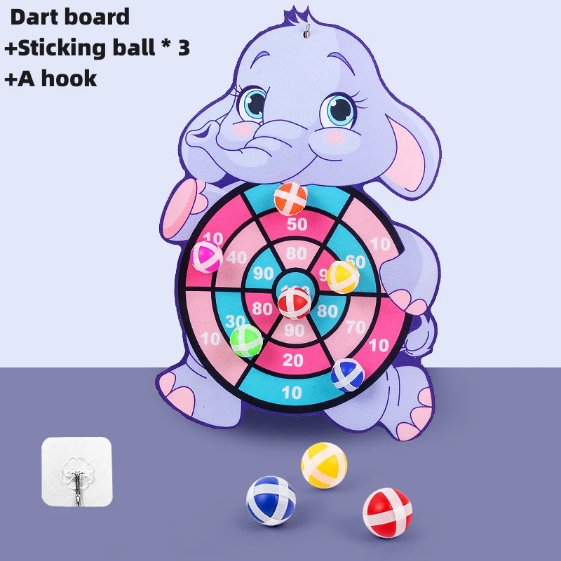 Children Cartoon Animal Dart Board Sticky Ball Rabbit Family Interactive Educational Toy Christmas Gift 5