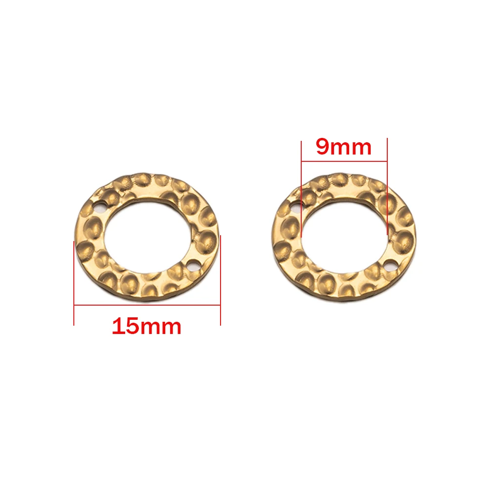 10/20 Stück Edelstahl Kreis Anhänger Charm Links Stecker Doppelloch Ringe Hoop für Halsketten Armbänder Schmuck DIY Herstellung – Detail 1