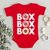"Box Box Box" F1 Tyre Compound Design Newborn Bodysuit Short Sleeve Jumpsuit Boy Girl Baby Clothes Soft Cotton Infant Romper 5