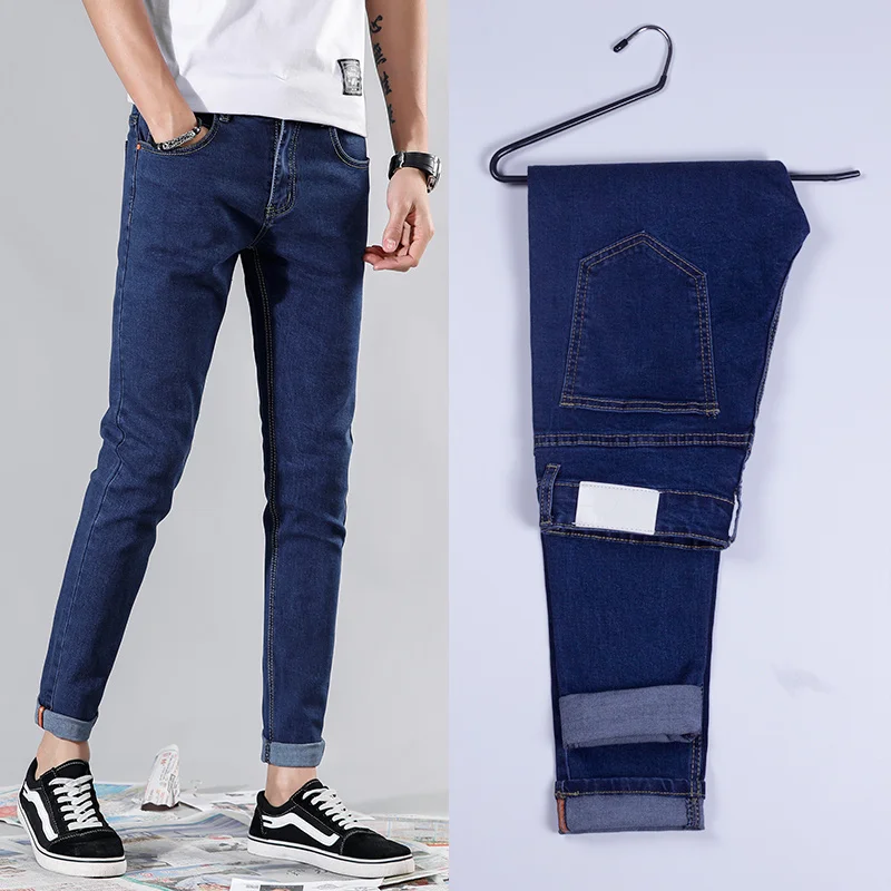

Good Quality 4 colors Skinny Jeans Men Spring Summer Slim Denim Jeans Men Cotton Elastic Denim Pants Cowboy Trousers