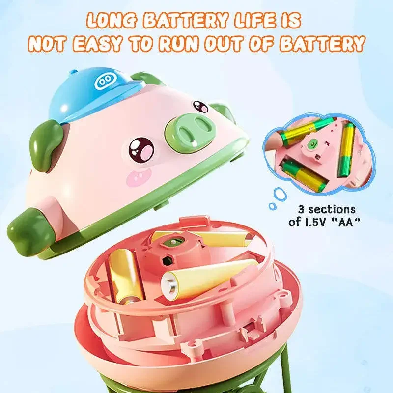 Children's automatic balancing pig black-tech tumbler unicycle tightrope-walking electric educational spinning top