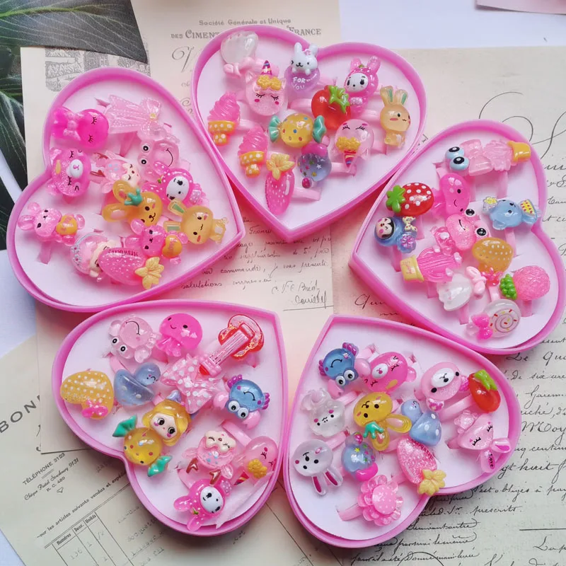 Hifot Anillos Ajustables Para Niñas, Princesa Joyas Anillos De Dedo Con