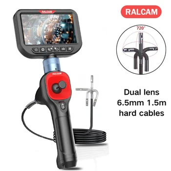 RALCAM 5 Inch Big Screen Steering Endoscope Dual Lens 6mm 4Way 720° For Engine Sewer Inspection Industrial Borescope 1