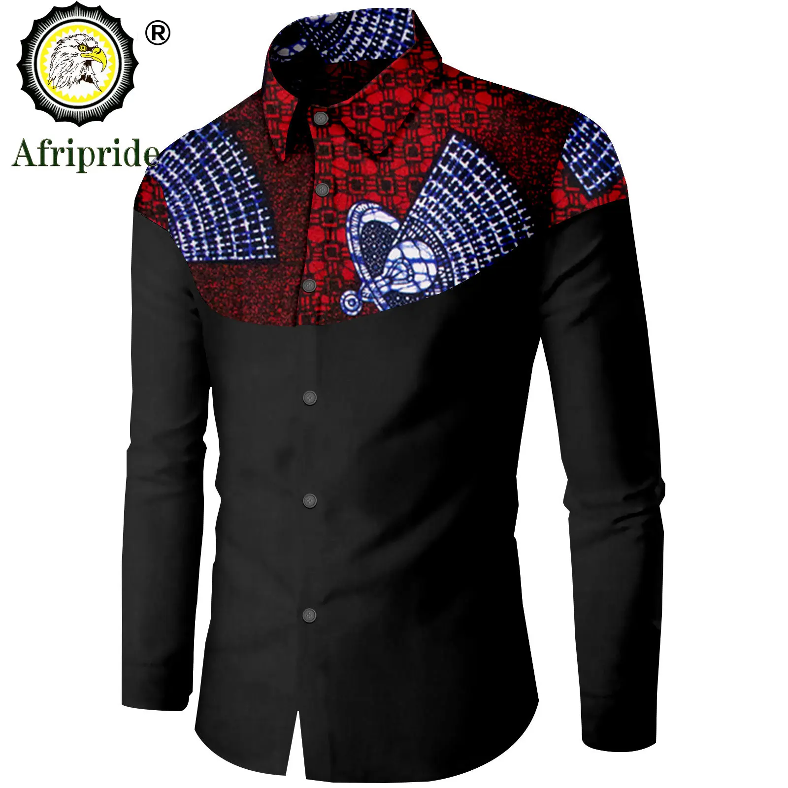 D'IYANU Men's African Print Mandarin Collar Shirt – Ankara Cotton Button-Up - View #11