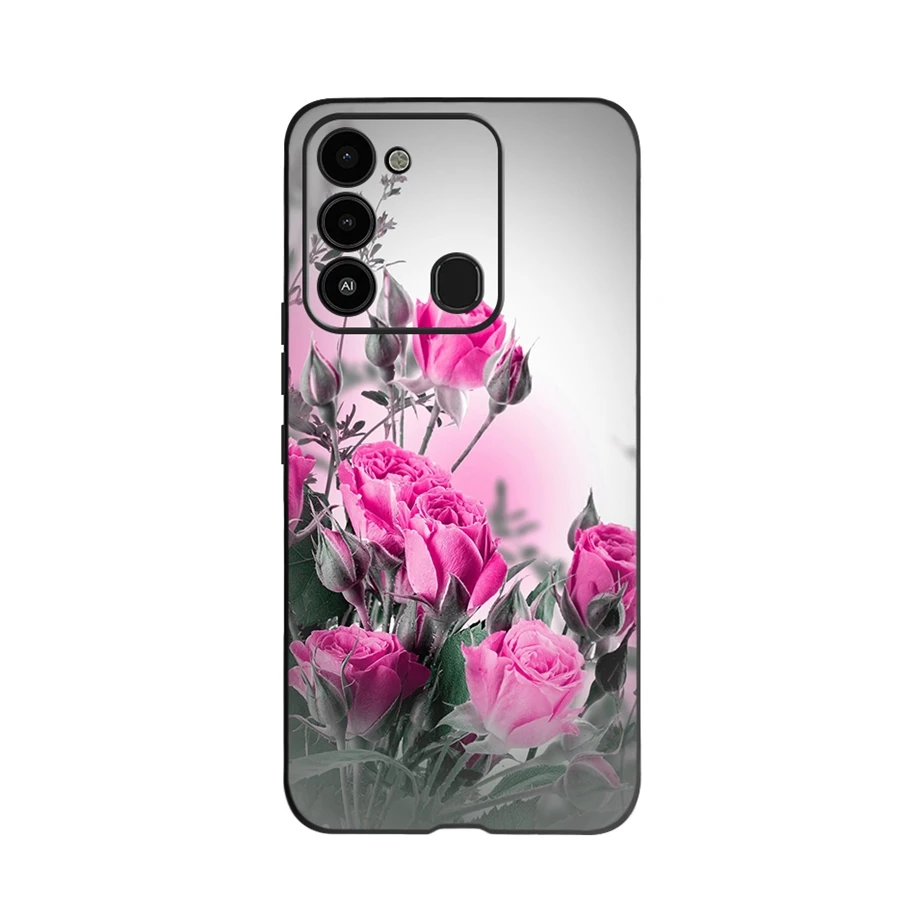 mobile pouch For Tecno Spark Go 2022 Case Fashion Flower Printed Protective Cover For Tecno Spark 8C Phone Case SparkGo KG5 Coque Soft Fundas flip cover with pen Cases & Covers