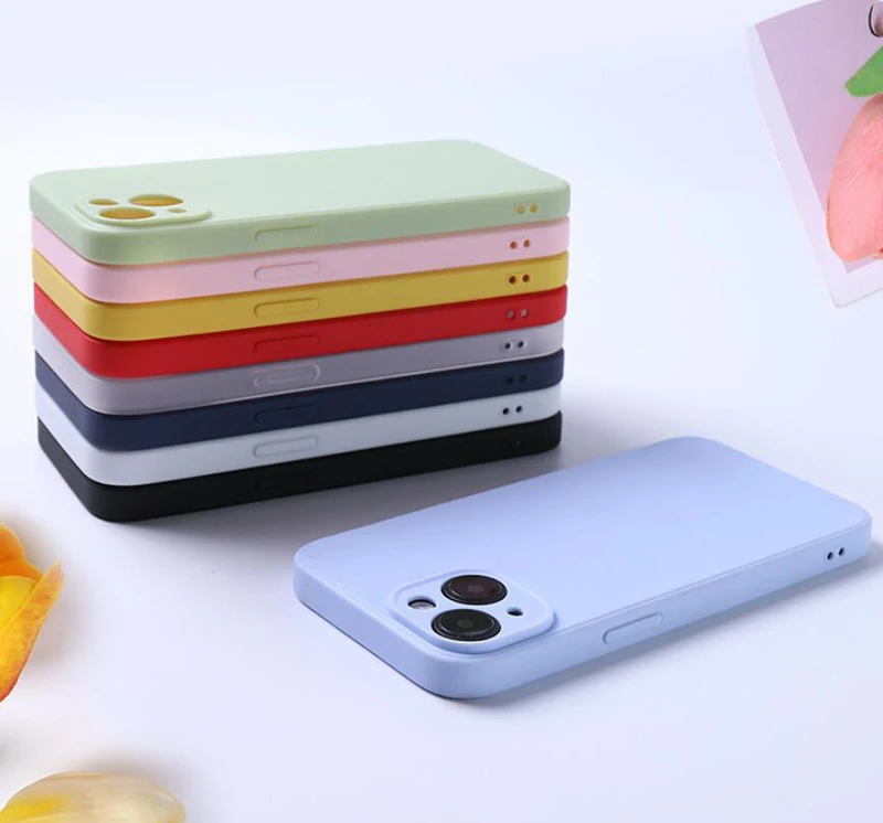 아이폰 13 미니 폰다스용 럭셔리 매트 케이스, 액체 소프트 실리콘 TPU 후면 커버, 아이폰 13 프로 맥스 휴대폰 케이스