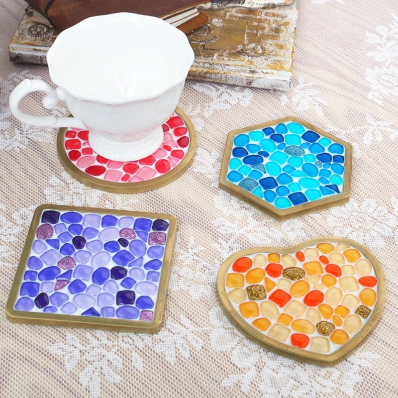 Molds for Casting Resin Heart Shaped Round Square Oval Rhombus for TRIANGLE Square Polygon Drop Shape Mold for Home Decoration