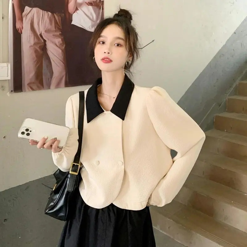 

French vintage long-sleeved blouse Women spring and autumn design sense Small crowd blouse female 2023 casual blouse female top