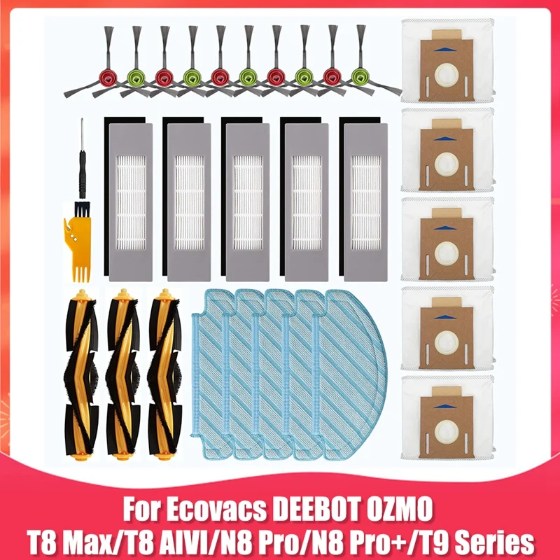 

Accessory Kit Replacement For Ecovacs DEEBOT OZMO T8 AIVI T8 Max N8 Pro N8 Pro+ Robot Vacuum Cleaner