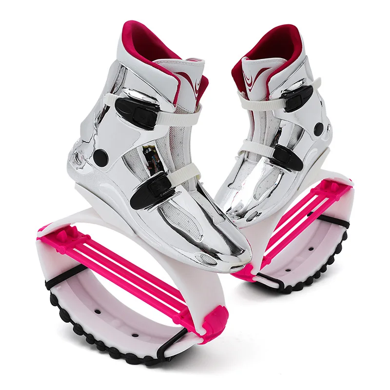 Teens Kangaroo Jump Shoes with 4T Spring, Black Color Weight Loss Exercise Bounce Boots, Fit For 50KG-110KG Unisex Person