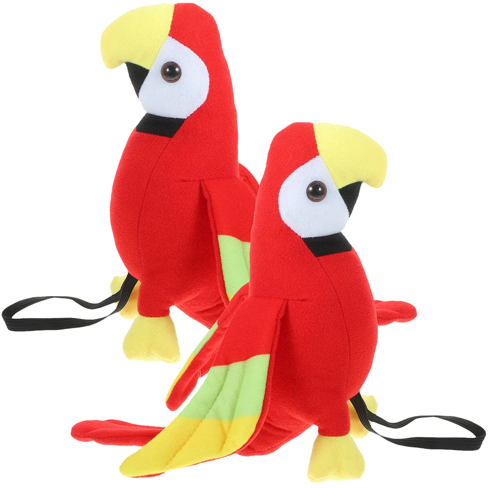 

2 Pcs Pirate Parrot Costume Prop Decor Stuffed on Shoulder Realistic Ornaments Lifelike Models Cartoon Bird Toy