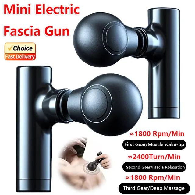 Portable Mini Massage Gun 3-Speed Deep Tissue for Shoulder Leg Foot Muscles Home Gym Use Mute Handheld Massager 1