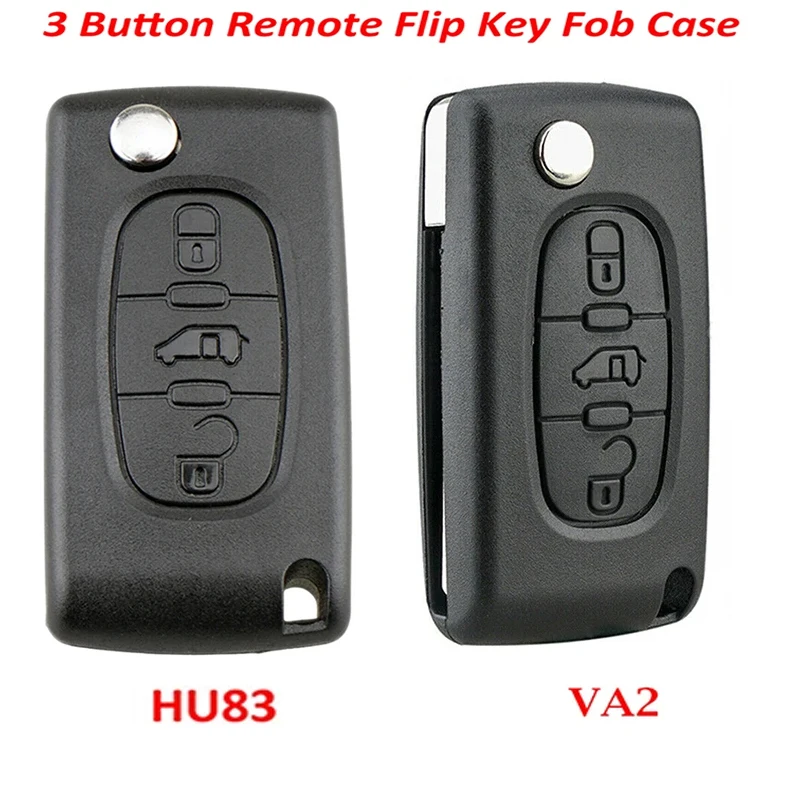 3 Button Remote Key Fob Case Black VA2 CE0536/HU83 CE0523 Fit For Peugeot Expert Citroen Dispatch Fiat Scudo Toyota ProAce key case key case cover remote control case cover
