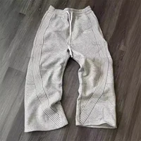 Y2k Gray Casual Pants Vintage Functional Tactical Men's Women's Premium Jogging Wide Leg Pants Drawstring Streetwear Sweatpants