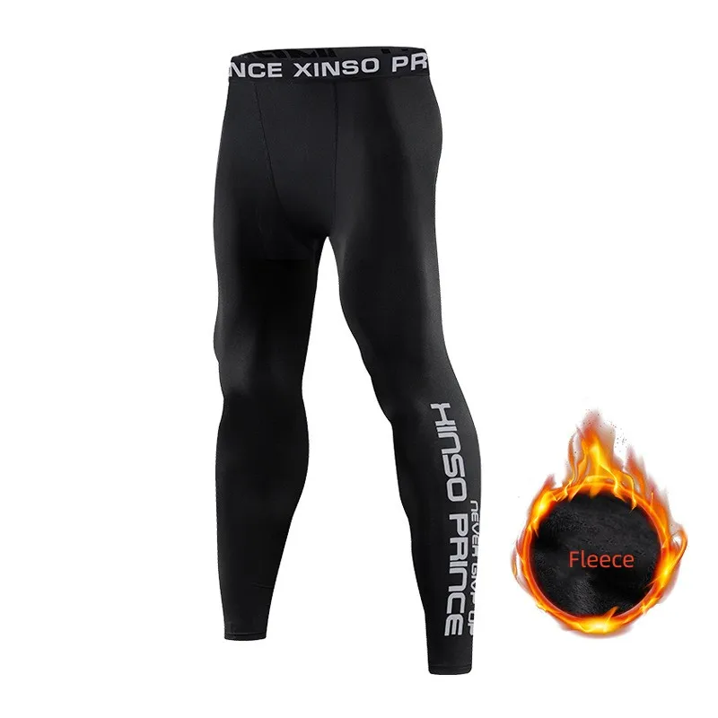Men Gym Leggings Thermal Underwear Winter Pants Tights