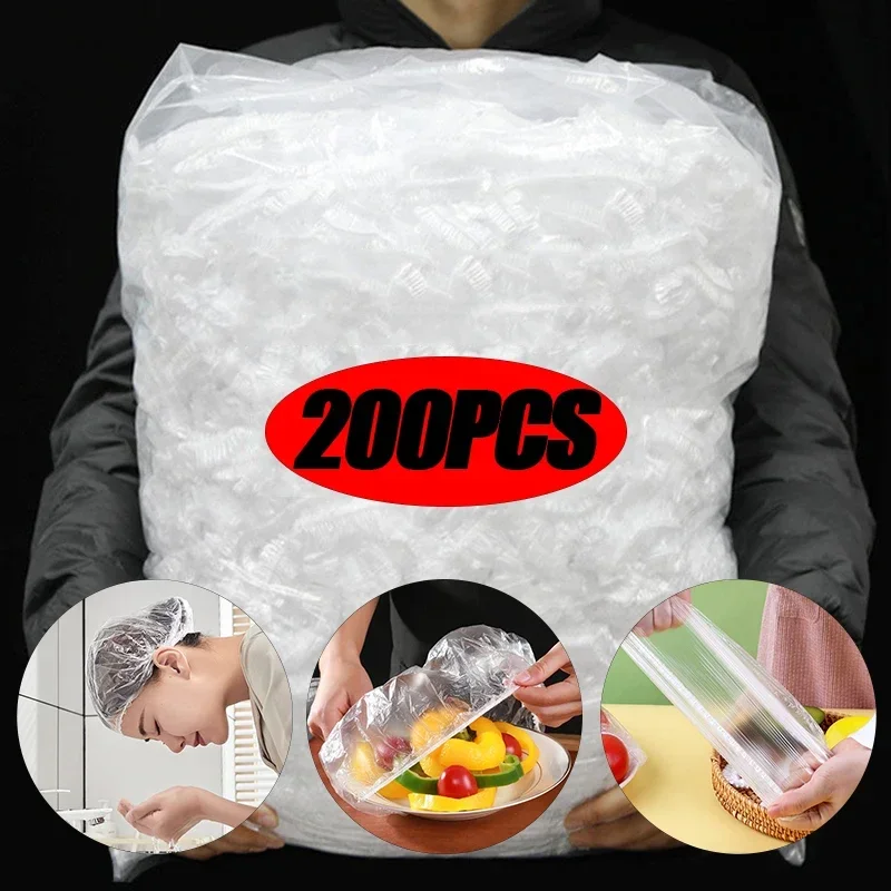 

50/100/200PCS Food Fresh Keeping Film Food Cover Fruit Vegetable Storage Bag Stretch Wrap Bowl Dish Cover Storage Bag