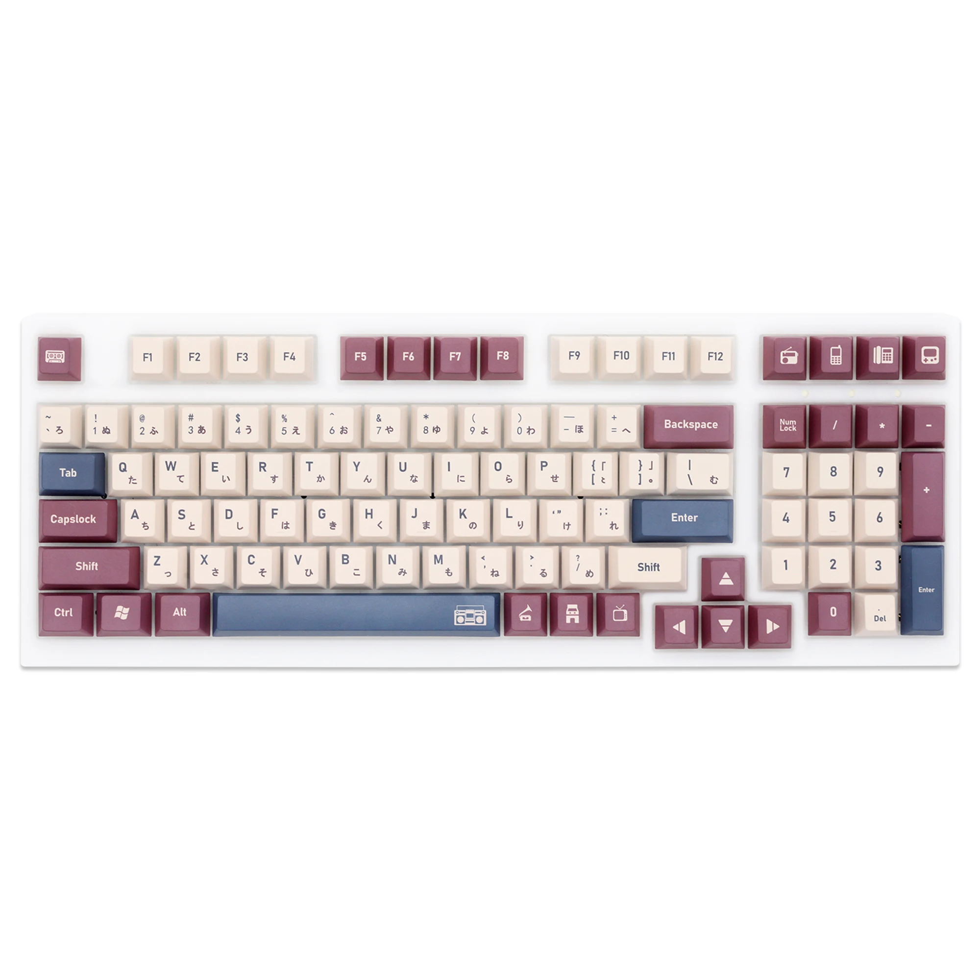 Gks Cereja Perfil Metade Açúcar Leite Chá Tintura Sub Keycap Conjunto Grosso Pbt para Teclado 87 Tkl 104 Ansi Xd64 Bm60 Xd68 Bm87 Bm65