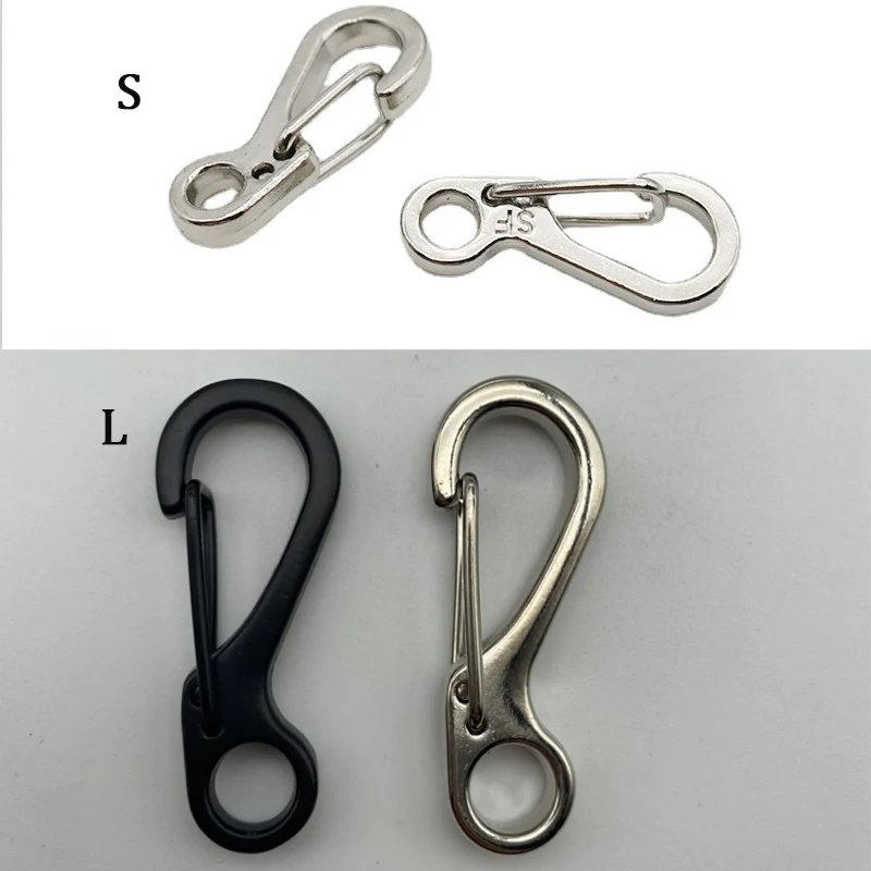 Upgraded Carabiner Clips Tiny Spring Snap Hook Keychain Backpack Hanging  Buckle Tactical Gear Camping Climbing Accessories 2Size