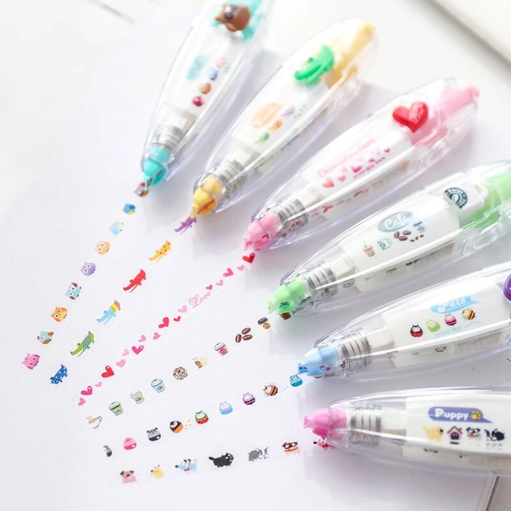 Kawaii Animal-Themed Decorative Correction Tape for Journals and Art Projects
