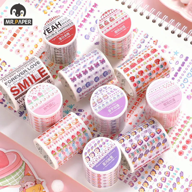 

Mr.paper 3 M/roll Cute Girl Washi Tape Stickers Literature Kawaii Animals Plants Hand Account Decoration Stationery Supplies