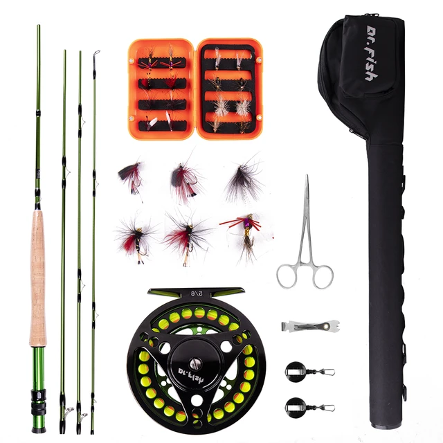 Dr.Fish Fly Fishing Rod and Reel Full Kit 9FT 5-6WT IM8 Carbon Fly