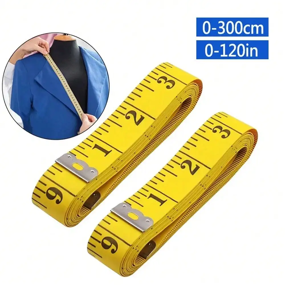 부드러운 120인치/300cm 듀얼 스케일 줄자, 신체 측정, 재봉, 재단, 천, 신체 측정용 포켓 줄자