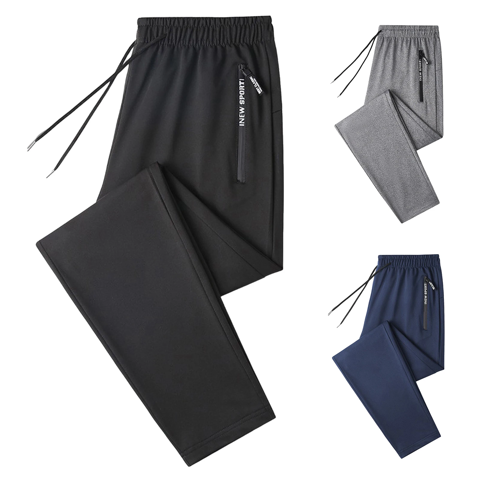 

Sport Pants Men Track Pants Gym Ice Silk Pants Summer Men's Pants Thin Casual Loose Thin Plus Size Ice Silk Sweat Pants Jogging