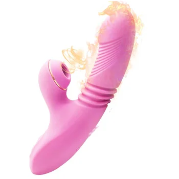 Heating Automatic Thrusting Dildo Rabbit Vibrator Clit Stimulator Sex Machine Women Erotic Toys Vagina Massager Rechargeable 5