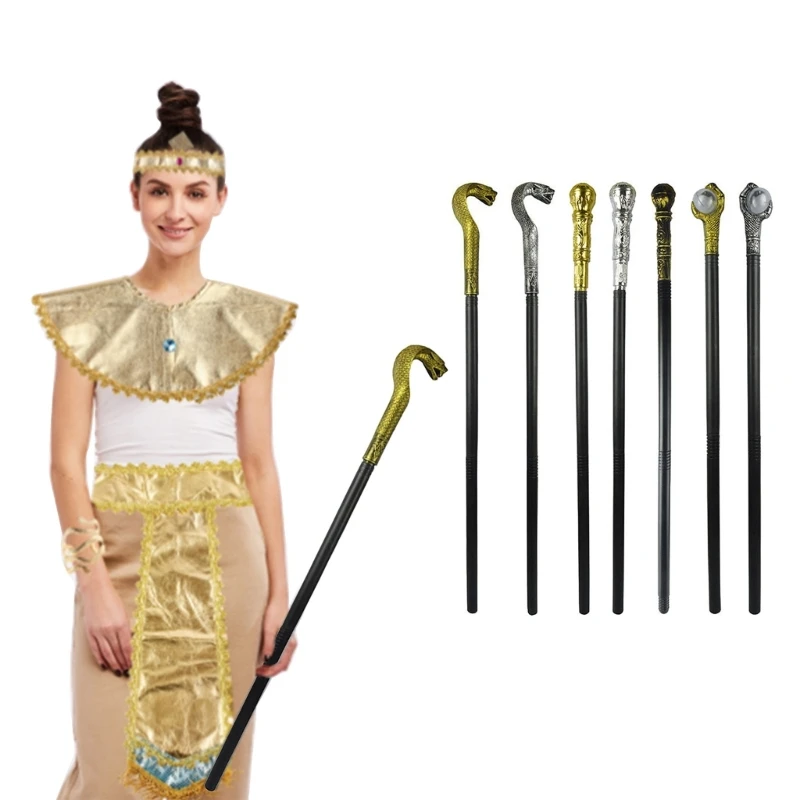 

Egyptian Cobras Staff Snake Staff Walking Stick Cane Pimp Cane Egyptian Style Staff Scepter Pretend Play Costume Props