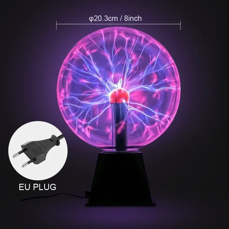 

Novelty Magic Crystal Plasma Ball Touch Lamp 3/4/5/6/8Inch LED Night Light Kid Birthday Christmas Gift Decor Electrostatic Flash